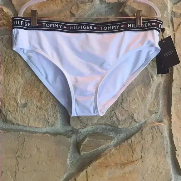 Tommy Hilfiger White & Blue Bikini Bottoms - Picture 3 of 8